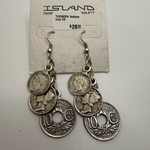 Island Coin Dangle Earrings